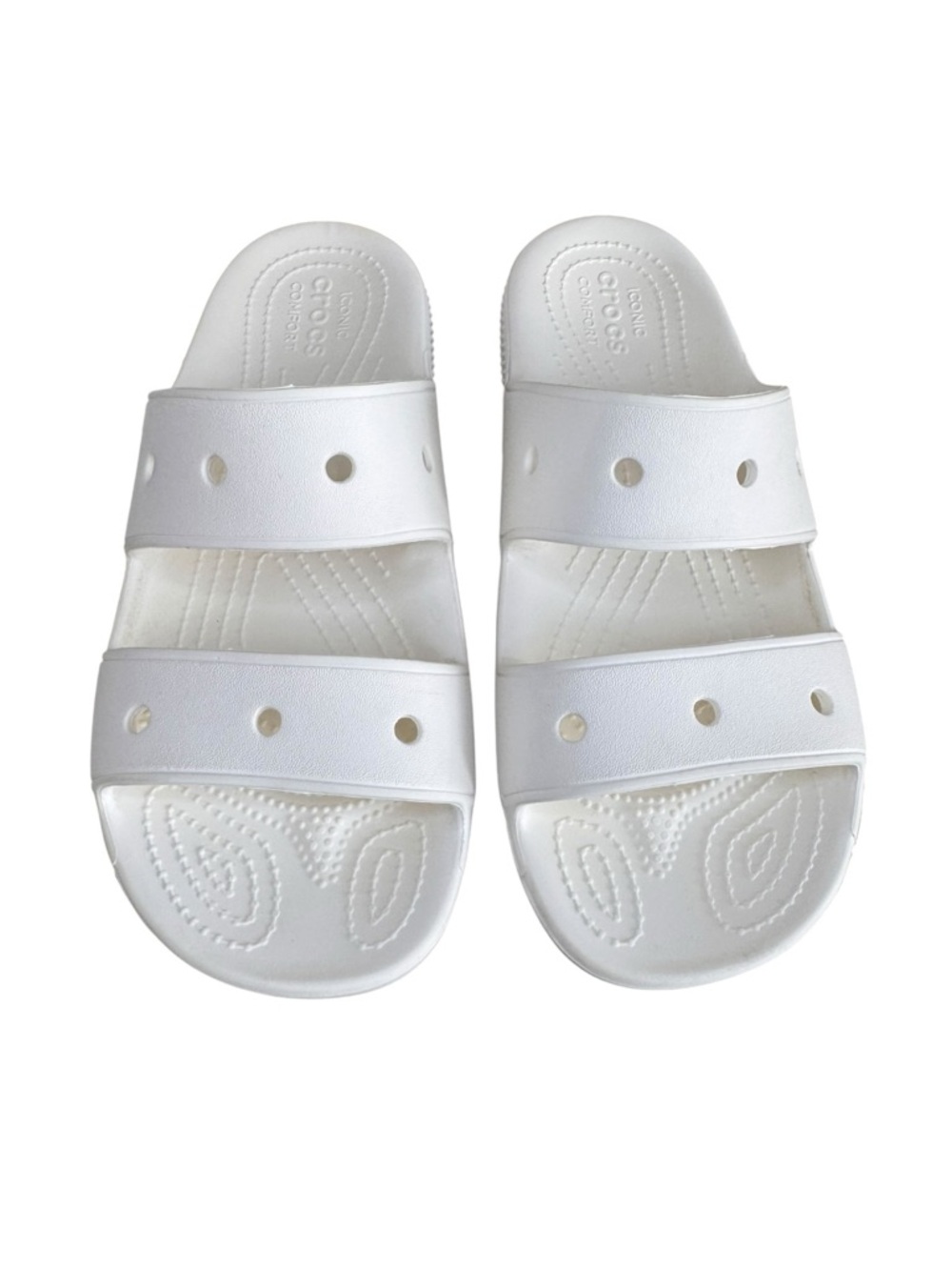 CROCS Iconic Comfort Two Strap White Size  M7 W9 Sandals